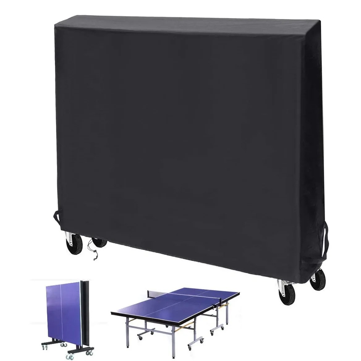 Table Tennis Club - 卓球用防水テーブルカバー,ポリエステル製,頑丈,屋内および屋外用,165x70x185cm