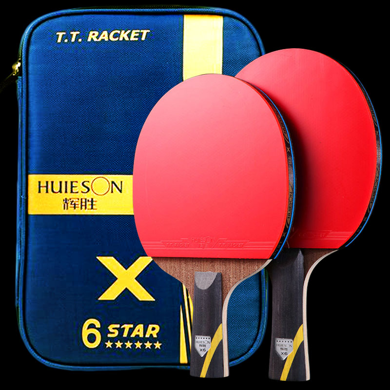 Table Tennis Kit - Huieson 5/6 スター卓球ラケット カーボン攻撃的ピンポンラケットパドル カバーバッグ付き