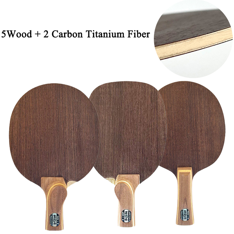 Table Tennis Club - 中国/日本製ペンホールド卓球ブレード5ウッド2カーボンチタンファイバープロフェッショナルピンポンパドル（ループ＆アタック用）