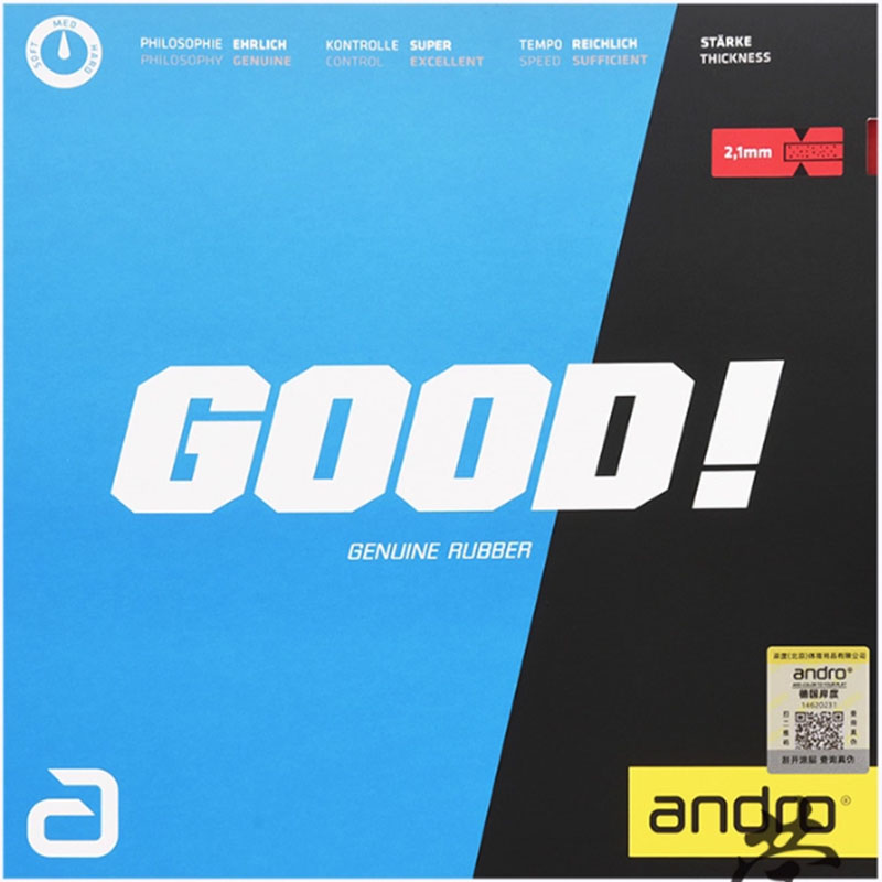Table Tennis Club - Andro GOOD卓球ラバー、非粘着性、高弾性、高強度、速攻とループを両立した卓球ラケット用ラバー