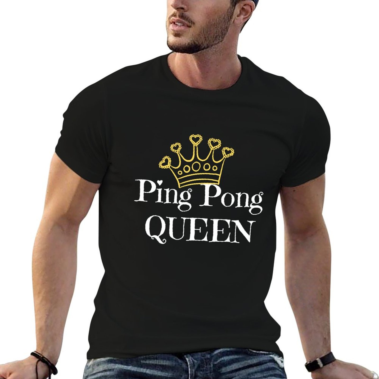 Table Tennis Queen - ピンポンクイーン卓球愛好家向けTシャツオールマッチプリント半袖トップス