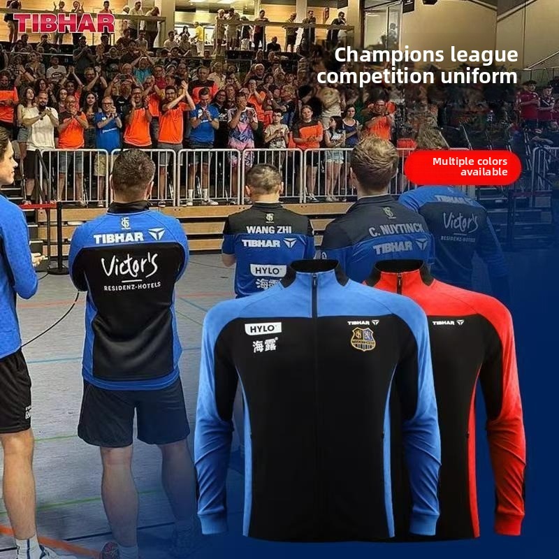 Table Tennis League - TIBHAR トール卓球スーツ男性と女性の長袖ジャケットセット新しいチャンピオンズリーグスポーツウェア秋冬版