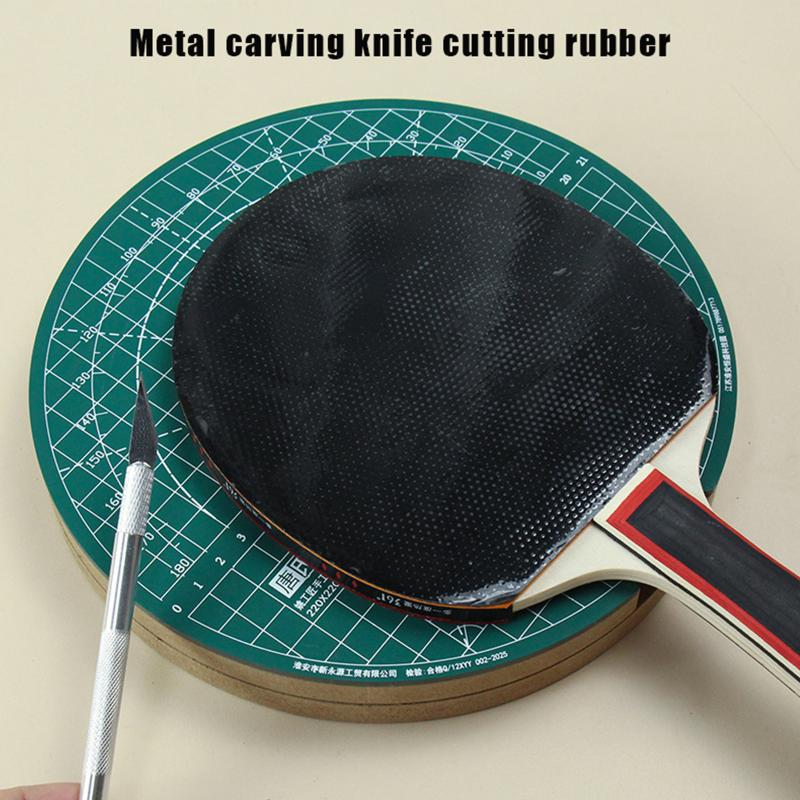 Table Tennis Kit - 新しい卓球ラバー回転カッティングマットセット DIY カッティングツールとカッティングナイフ付きピンポンラケット貼り付けアクセサリー