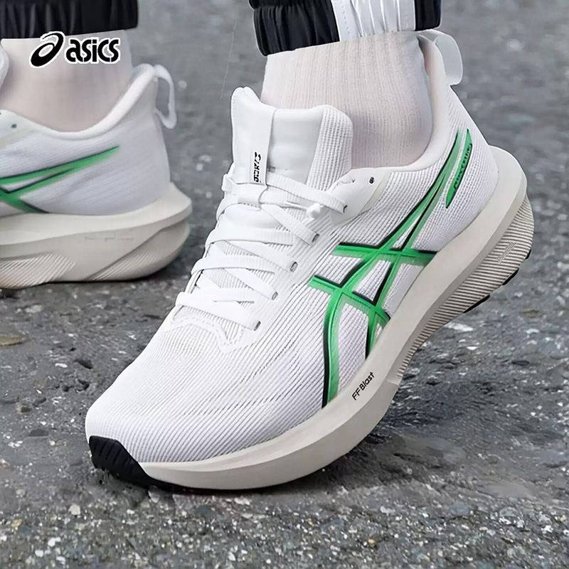 Table Tennis Shoes Asics - アシックス ダイナブラスト 4 ホワイト蛍光グリーン 通気性メッシュ 軽量クッション