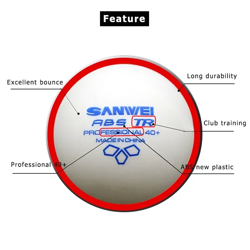 SANWEI-ABS TR 3スター卓球ボール、40+、トレ - Table Tennis Game Pc のレビューと価格