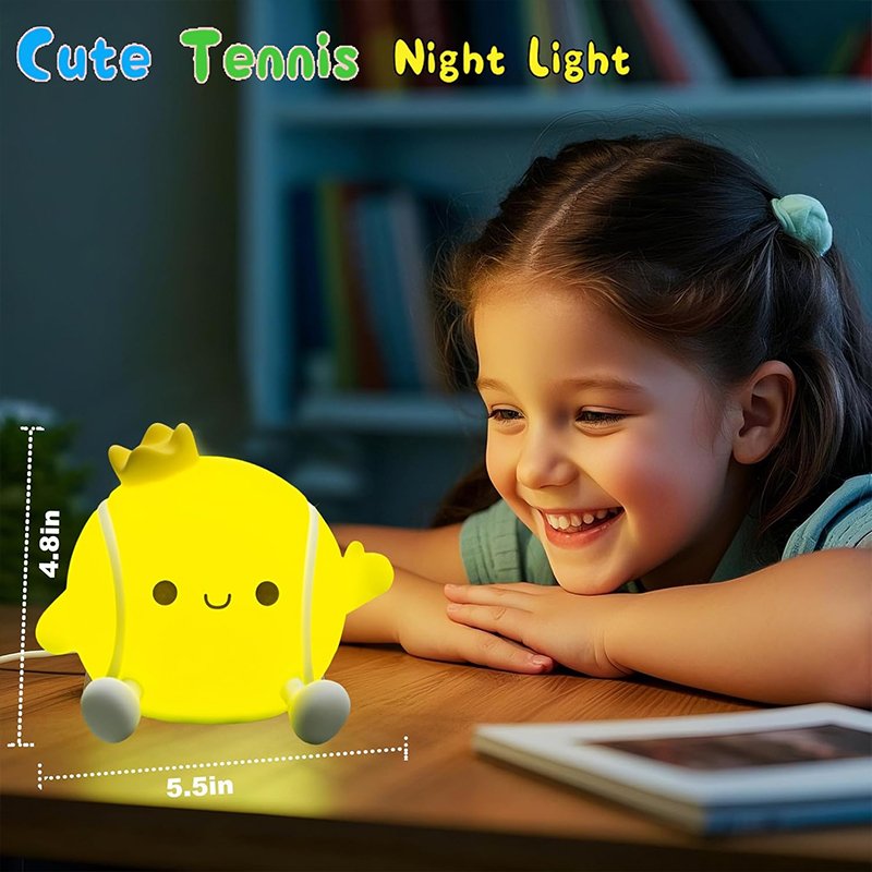 かわいいテニスナイトライトシリコン保育園用睡眠ランプタッチコ - Table Tennis Flash のレビューと価格