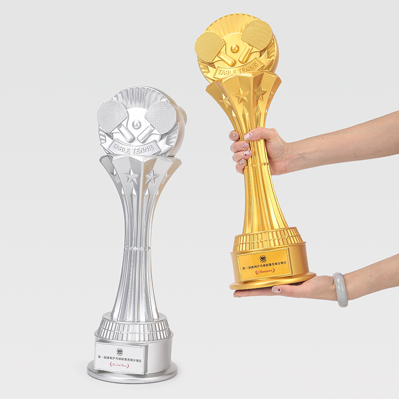 カスタマイズされた49CM卓球樹脂製トロフィー、金、銀、銅、 - Table Tennis Usa Team のレビューと価格