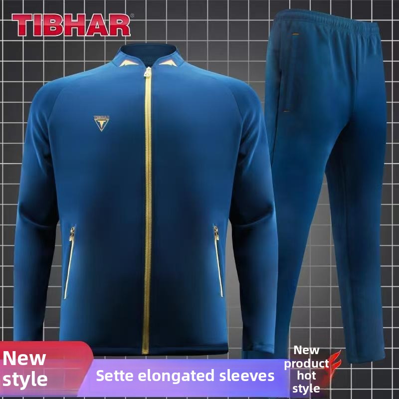 男性と女性のための背が高くてまっすぐな卓球スーツセット、新し - Table Tennis Jacket のレビューと価格