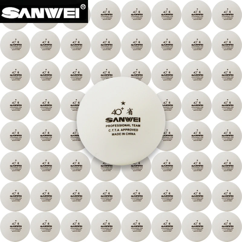 SANWEI 100個/パック 40+卓球ボール ホワイト  - Table Tennis Usa Team のレビューと価格