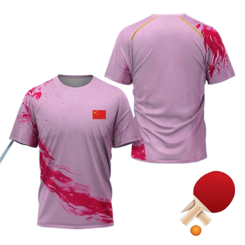 中国ドラゴン卓球グラフィック Tシャツ男性用衣類ファッション - Table Tennis Zhang Jike のレビューと価格